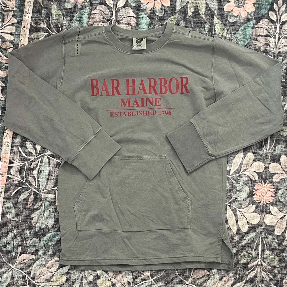 Comfort Colors Gray Bar Harbor Maine Sweatshirt